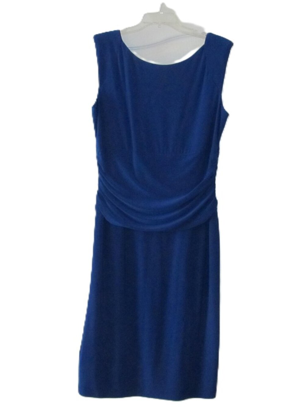 Nine West Blue Stretch Jersey Knit Ruched Midi Dress size 14
